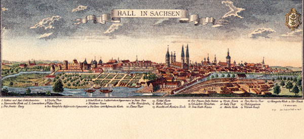 Halle (Saale) / Ansicht um 1700/ Kupfst. a 