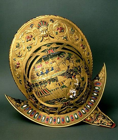 Helmet of Charles IX (1550-74) 16th century (gold and enamel) a 