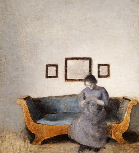 Ida Hammershoi Sitting On A Sofa a 