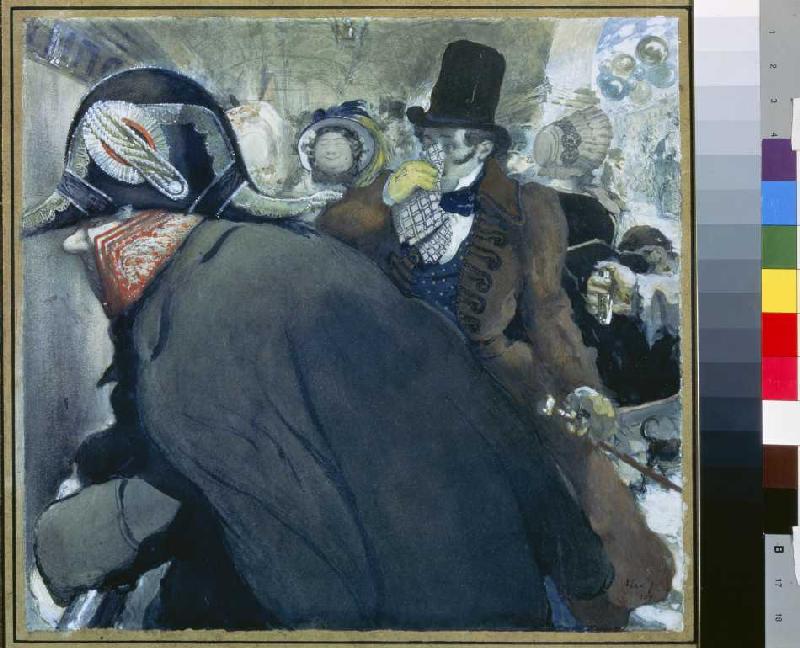Illustration zu Gogols Novelle 'Die Nase' a 