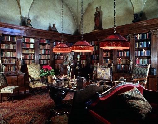 Interior of the Library, residence of Sir Harold Acton (photo) a 