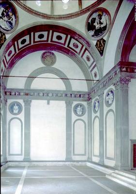 Interior of the Pazzi Chapel by Filippo Brunelleschi (1377-1446), 1433-61 (photo) a 