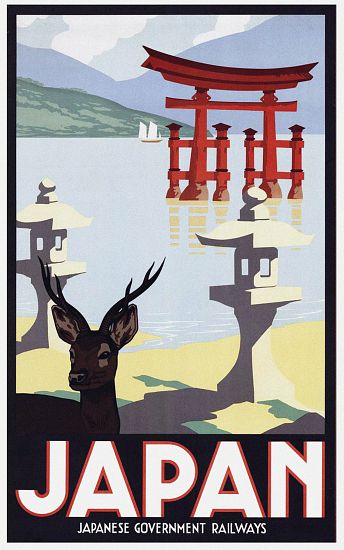 Japan: Advertising poster for Japanese Government Railways a 