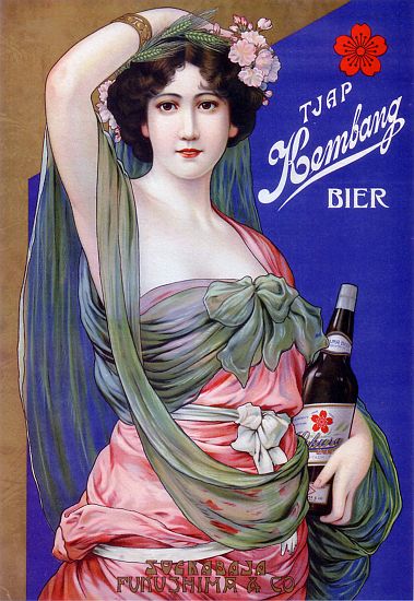 Japan: Advertising poster for Kembang Beer a 