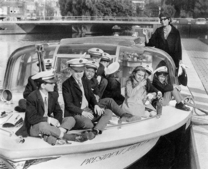 Josephine Baker and her children on a boat in Amsterdam a 