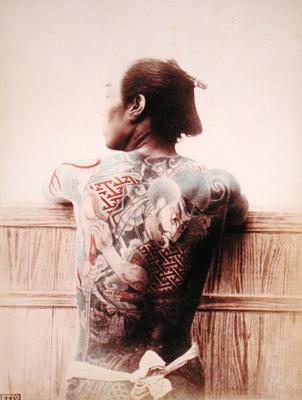Japanese Bridegroom's Tattoos, c.1880 (photo) a 