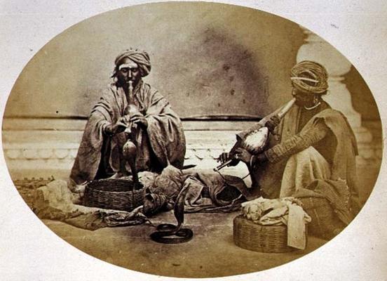 Jogis or Snake Charmers, Low Caste Hindus from Delhi, no. 205 from 'Faces of India', pub. 1872 (sepi a 