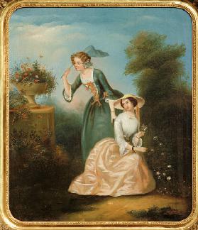 Two Young Ladies in the Park