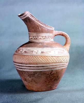Jug from Knossos, Minoan, c.1700-1500 BC (painted and incised earthenware) a 