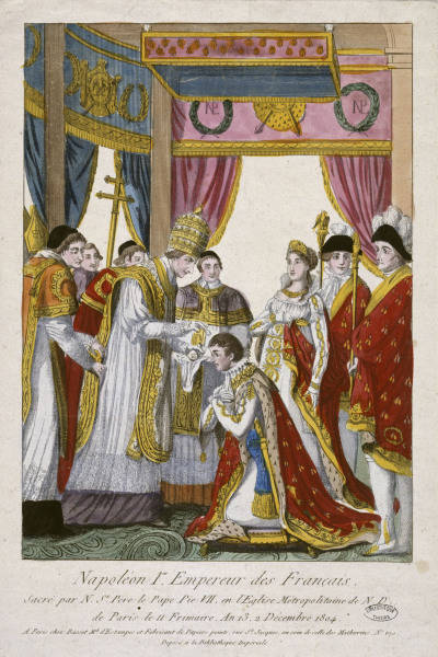 Coronation of Napoleon / Engraving a 