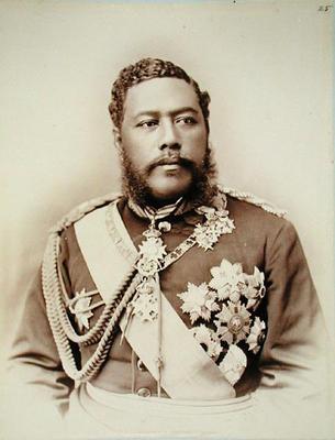 King Kalakaua (1836-91), late c19th (sepia photo) a 
