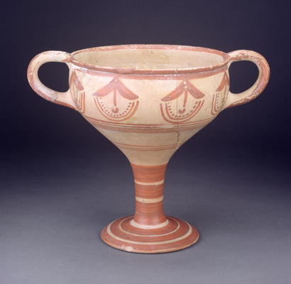 Kylix, Rhodes, Mycenaean, Greece, c.1500 (painted earthenware) a 