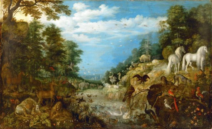 Landscape with animals. a 