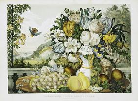 Landscape, Fruit And Flowers