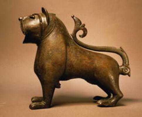 Lion with articulated tail, Islamic, from Spain, Umayyad Period, 12th to 13th century (cast and engr a 