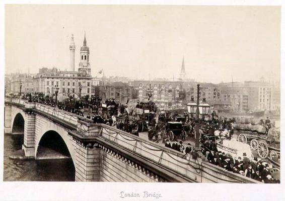 London Bridge, c.1880 (sepia photo) a 