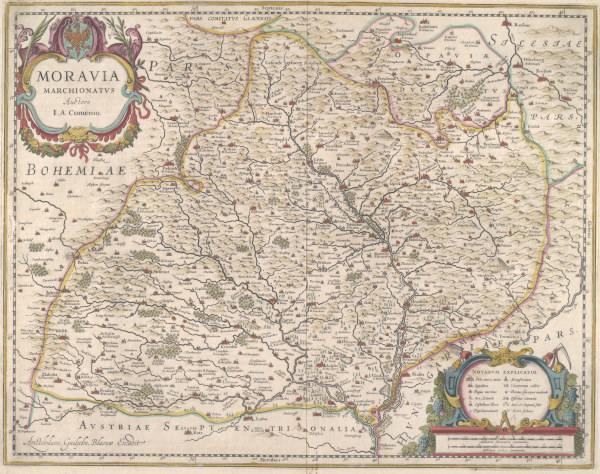 Mähren,Moravia Marchionatus,Landkarte a 