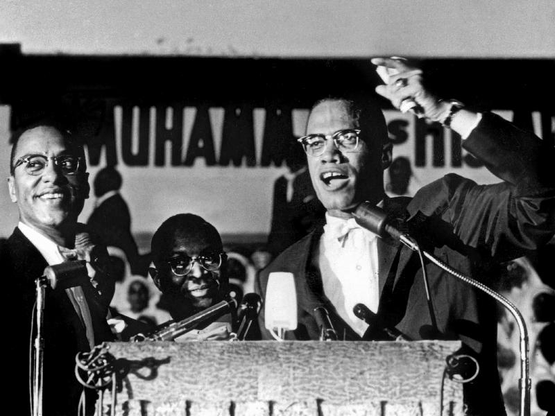 Malcolm X during a speech during a rally of Nation of Islam at Uline Arena, Washington, photo by Ric a 