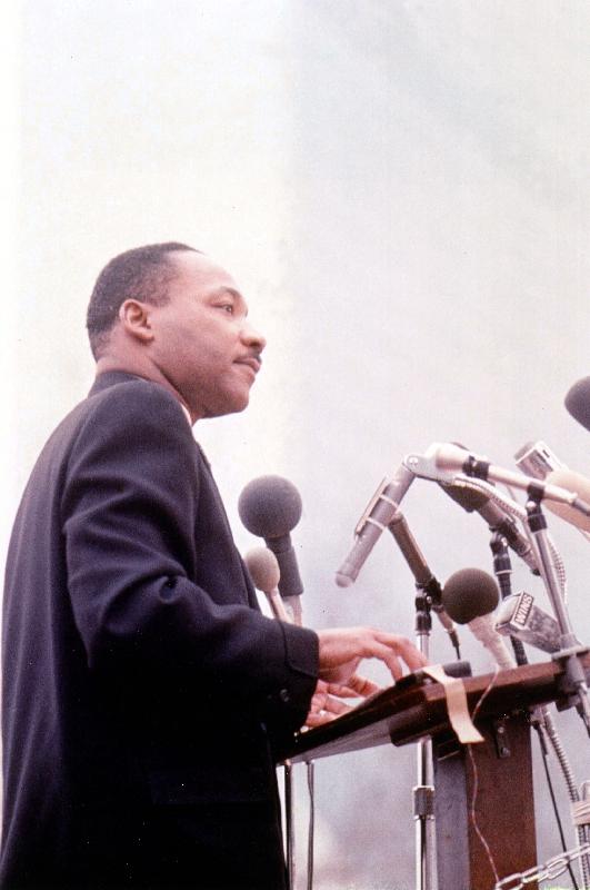 Martin Luther King American priest activist for Civil Right Movement black Americans a 