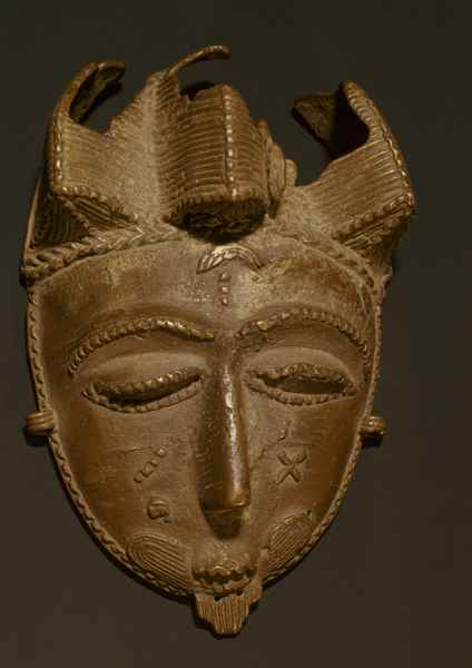 Maske, Baule, Elfenbeinkueste / Bronze a 