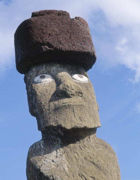 Monolithic statue on Ahu Ko Te Riku, c.1000-1600 (photo)  a 