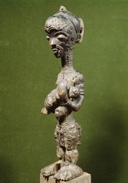 Mutter-Kind-Figur der Luluwa/ afrikan. a 