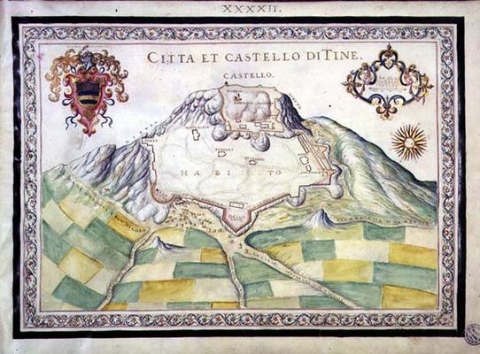 Map of the Castle and City of Tine XXXXII, by Francesco Basilicata, 17th century a 