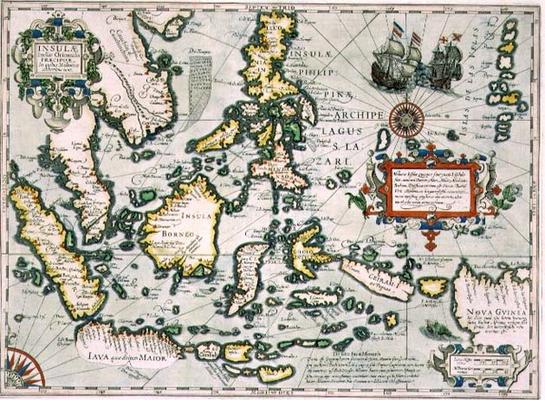 Map of the East Indies, pub. 1635 in Amsterdam a 