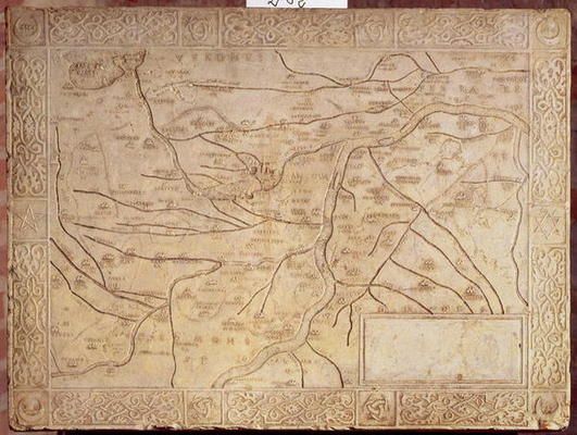 Map of the Mantuan territory, carved in low relief (marble) a 