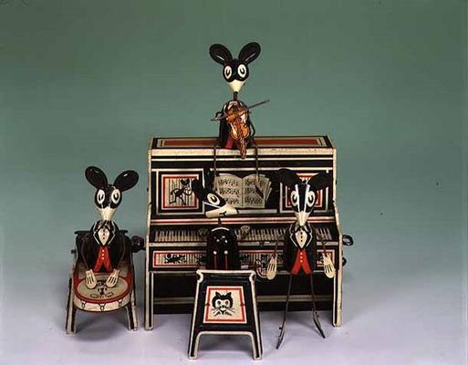 `Mary Merrymakers', a Louis Marx clockwork mouse orchestra, American (tinplate) a 