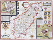 Northamtonshire, engraved by Jodocus Hondius (1563-1612) from John Speed's 'Theatre of the Empire of