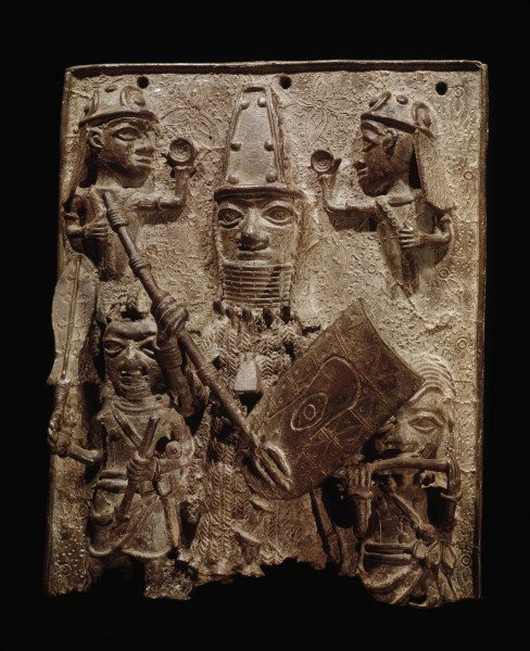 Oba mit Gefolge, Benin, Nigeria / Bronze a 
