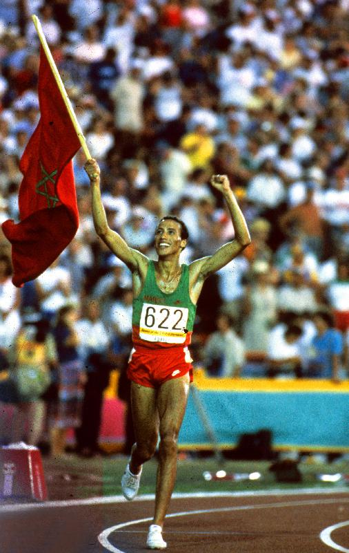 Olympic Games in Los Angeles: Moroccan athlet Said Aouita win the 5000m a 