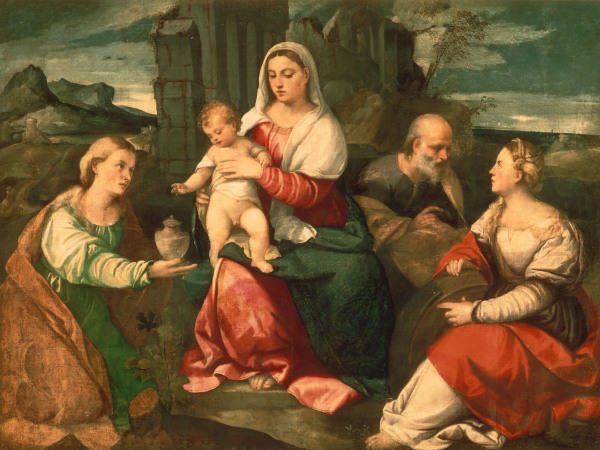 Mary, Child & Saints / Palma Vecchio a 