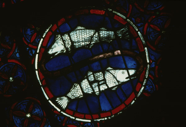 Pisces / French stained glass / 13th-c. a 