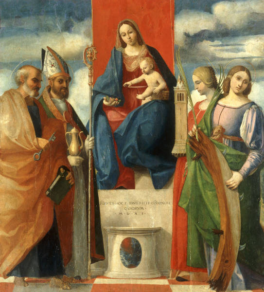 Pordenone / Enthroned Mary w.Saints a 