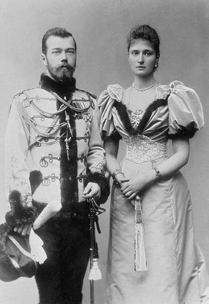 Portrait photograph of Tsar Nicholas II (1868-1918) and Princess Alix of Hesse (1872-1918) c.1894 (b a 