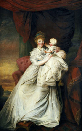 Portrait Of Eleanor, Countess Of Harborough, With Her Son Robert a 