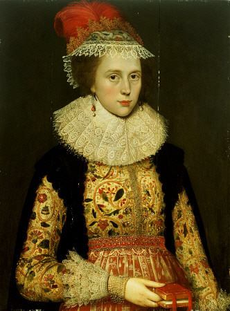 Portrait Of Margaret Layton Of Rawdon (1579-1662), Half Length, In An Elaborately Embroidered Double a 