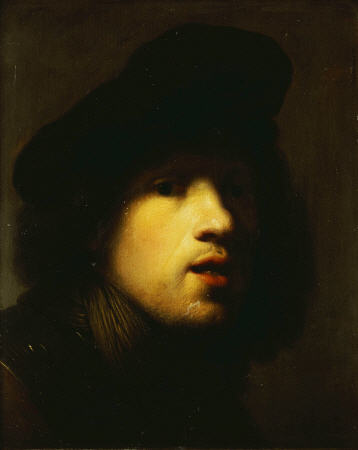 Portrait Of The Artist, Head And Shoulders, In A Black Beret And A Gorget a 