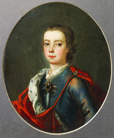 Prince Charles Edward Stuart (1720-1788), Facing Left In Blue Shot Silk Coat, White Lace Collar, Jew a 