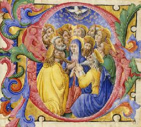 Pentecost  Large Historiated Initial ''D''