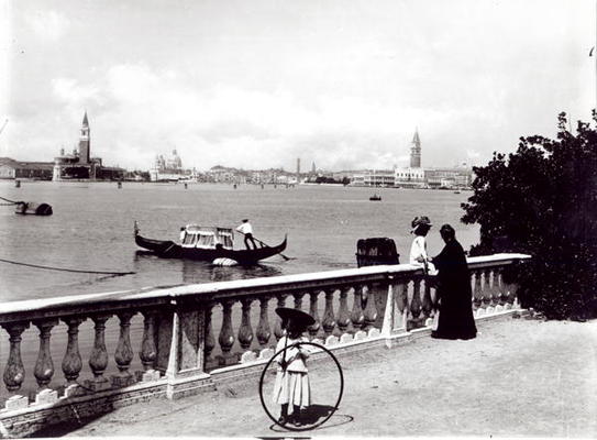 Panoramic view from the Giardini Pubblici (b/w photo) a 
