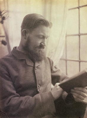 Portrait of George Bernard Shaw (1856-1950) as a Young Man, 1910 (sepia photo) a 