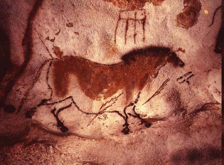 Rock painting of a horse a 