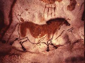 Rock painting of a horse