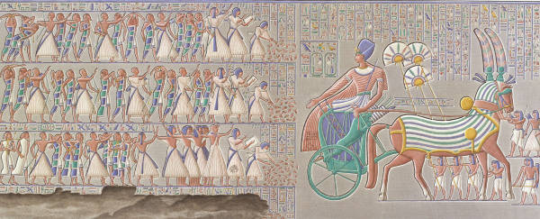 Ramses III in his chariot / after Relief a 