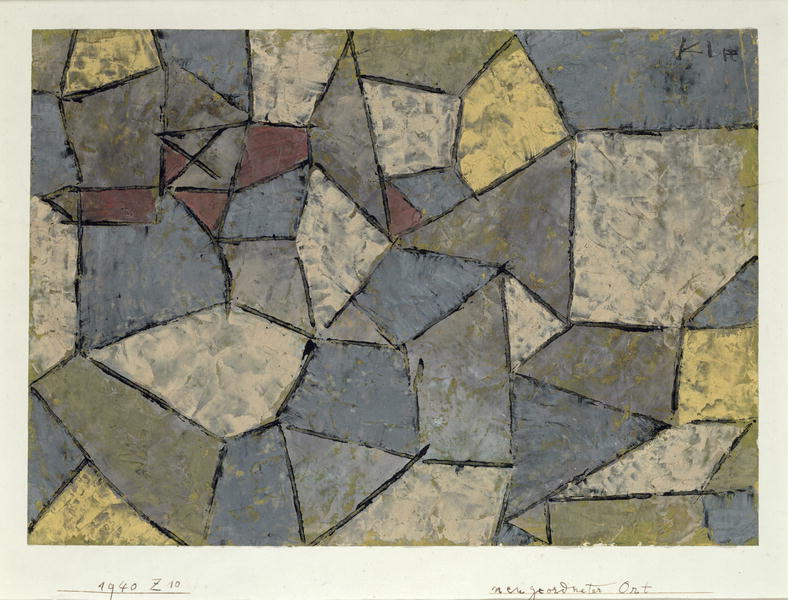 Rearranged place, 1940 (no 10) (wax paint on paper on cardboard)  a 