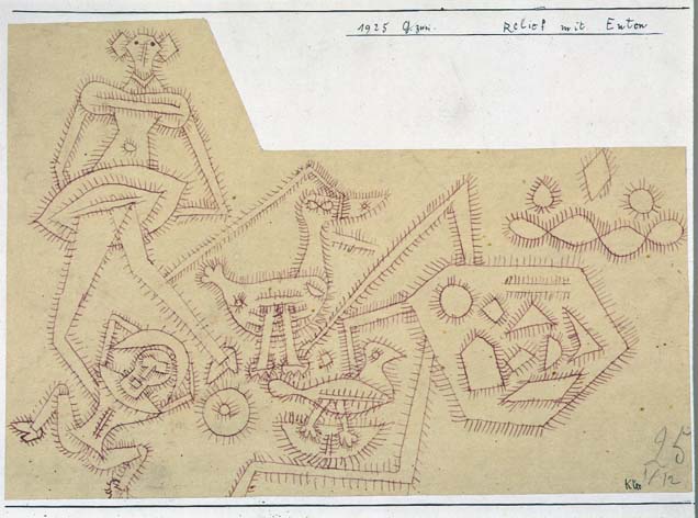 Relief with Ducks, 1925 (no 162) (pen on paper on cardboard)  a 