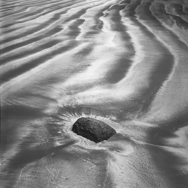 Rock on sand, Porbandar (b/w photo)  a 